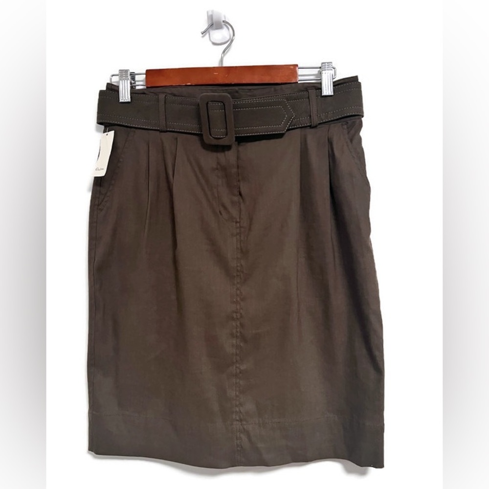 Aritzia Talula Babaton size 10 linen skirt in brown comes with matching belt